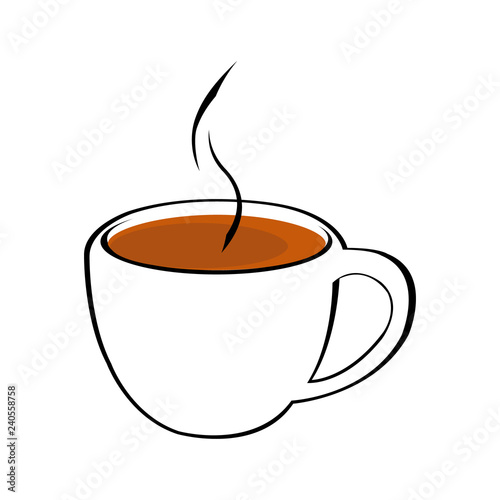 Vector illustration of cup of hot coffee