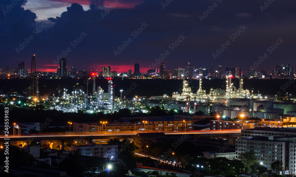 Fototapeta premium Oil refinery Chao Phraya River