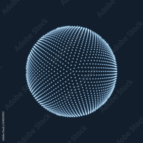 Abstract sphere consisting of points. Technology image of globe. Graphic concept for your design © majcot
