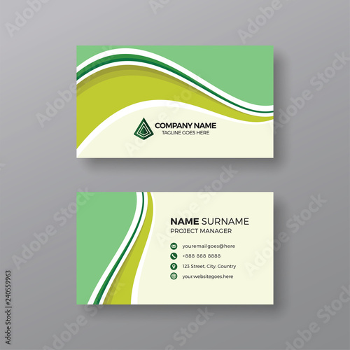 Professional green business card template