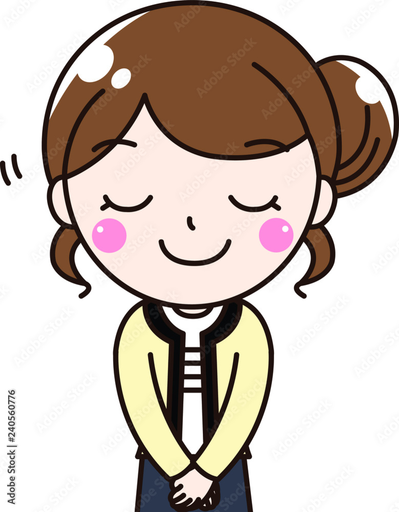 女性会社員ol お辞儀 お礼 挨拶 Stock Vector Adobe Stock