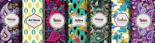 Vintage seamless patterns