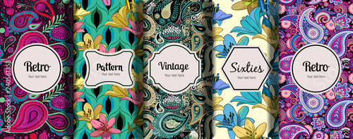 Vintage seamless patterns
