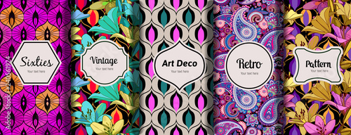 Vintage seamless patterns
