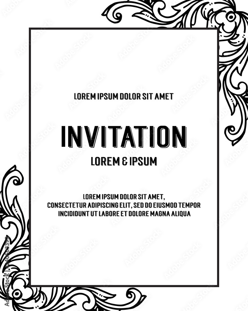 Floral design invitation card for wedding vector illustration Floral design invitation card for wedding vector illustration