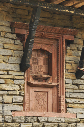 Nepalese village, traditional houses. photo