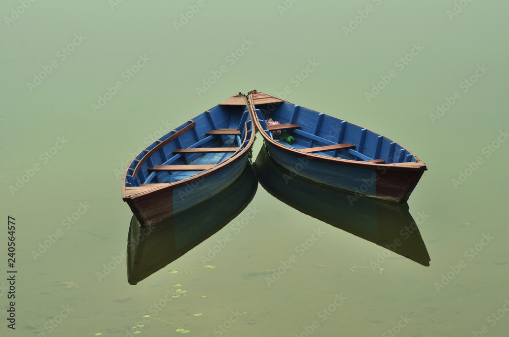 Boats on the golden water