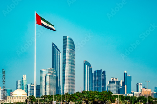 Abu Dhabi skyline flag