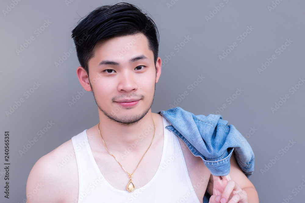 Portrait young man: A handsome young man looks confident and smart