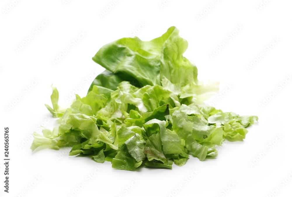 Fresh lettuce leaves isolated on white background Fresh lettuce leaves isolated on white background