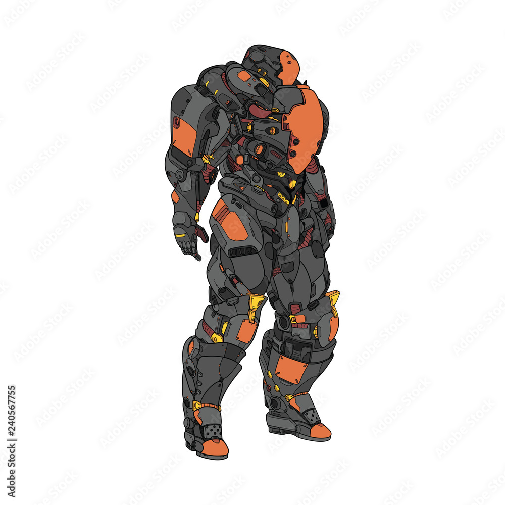 Amazing heavily armored space warrior, high detail Amazing heavily armored space warrior, high detail