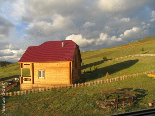 red barn in field