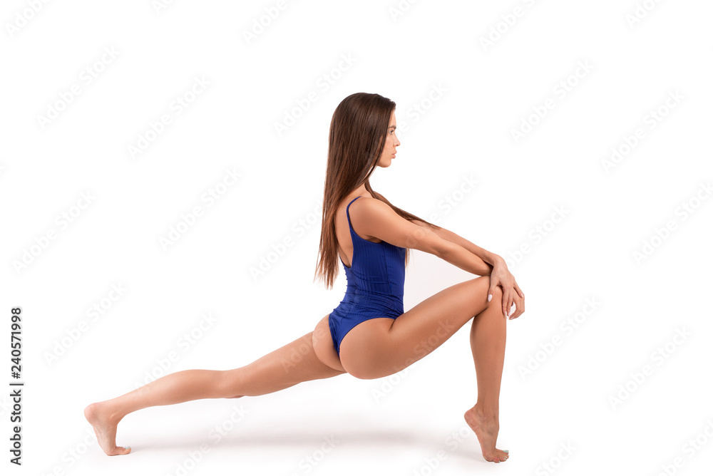 Beautiful young flexible girl splits stretch workout Beautiful young flexible girl splits stretch workout