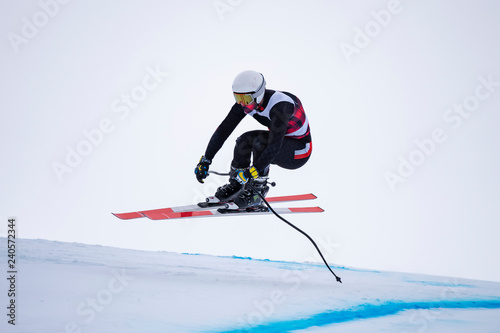 Skier jumping on a slope