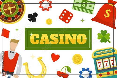 Flat Casino Elements Concept