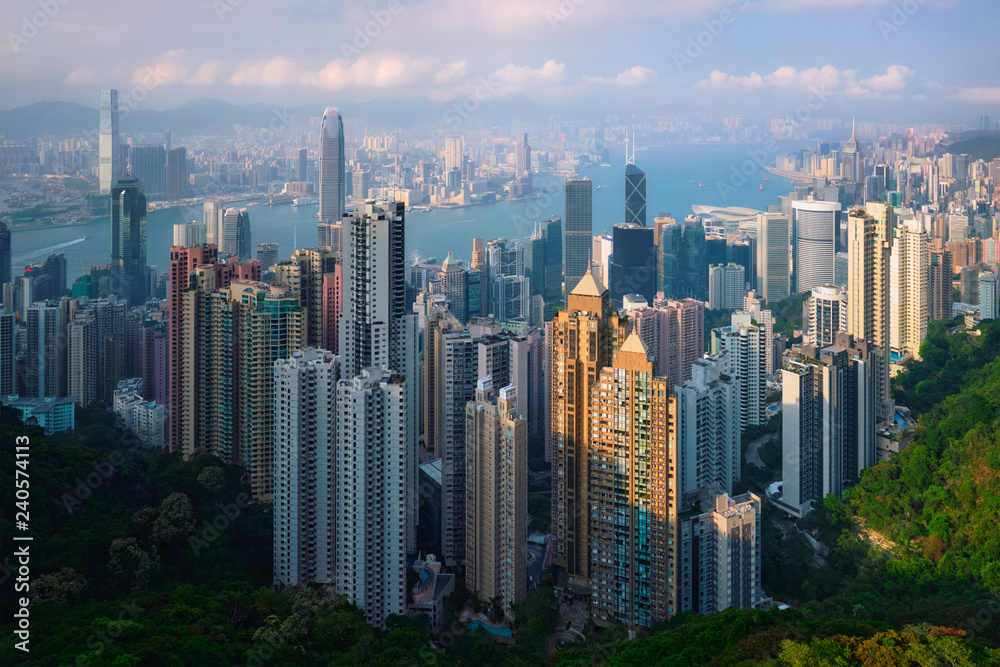 Hong Kong skyscrapers skyline cityscape view