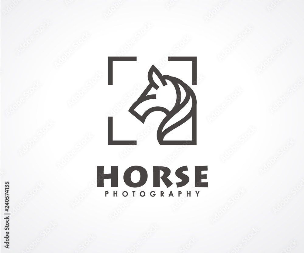 Horse Shoot photography logo design concept Horse Shoot photography logo design concept