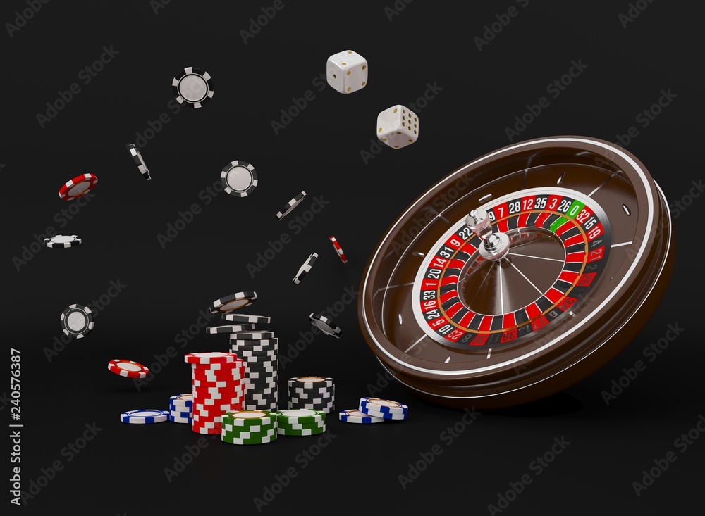 Outdoor plus envy Casino roulette wheel chips isolated on black. Casino game 3D chips. Online  casino banner. Black realistic casino chip. Gambling concept, poker mobile  app icon. Chips falling in the air. 3d Rendering. Stock