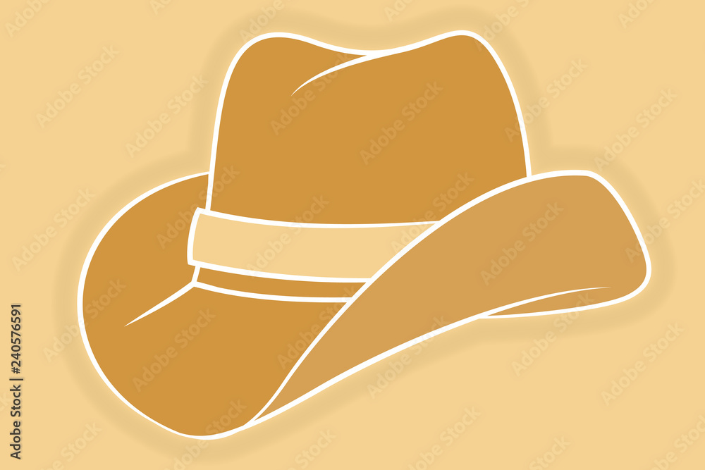 Cowboy Hat Icon. Vector Isolated Object. Side View. Symbol of Wild West