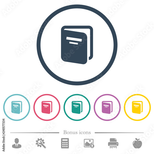 Album flat color icons in round outlines