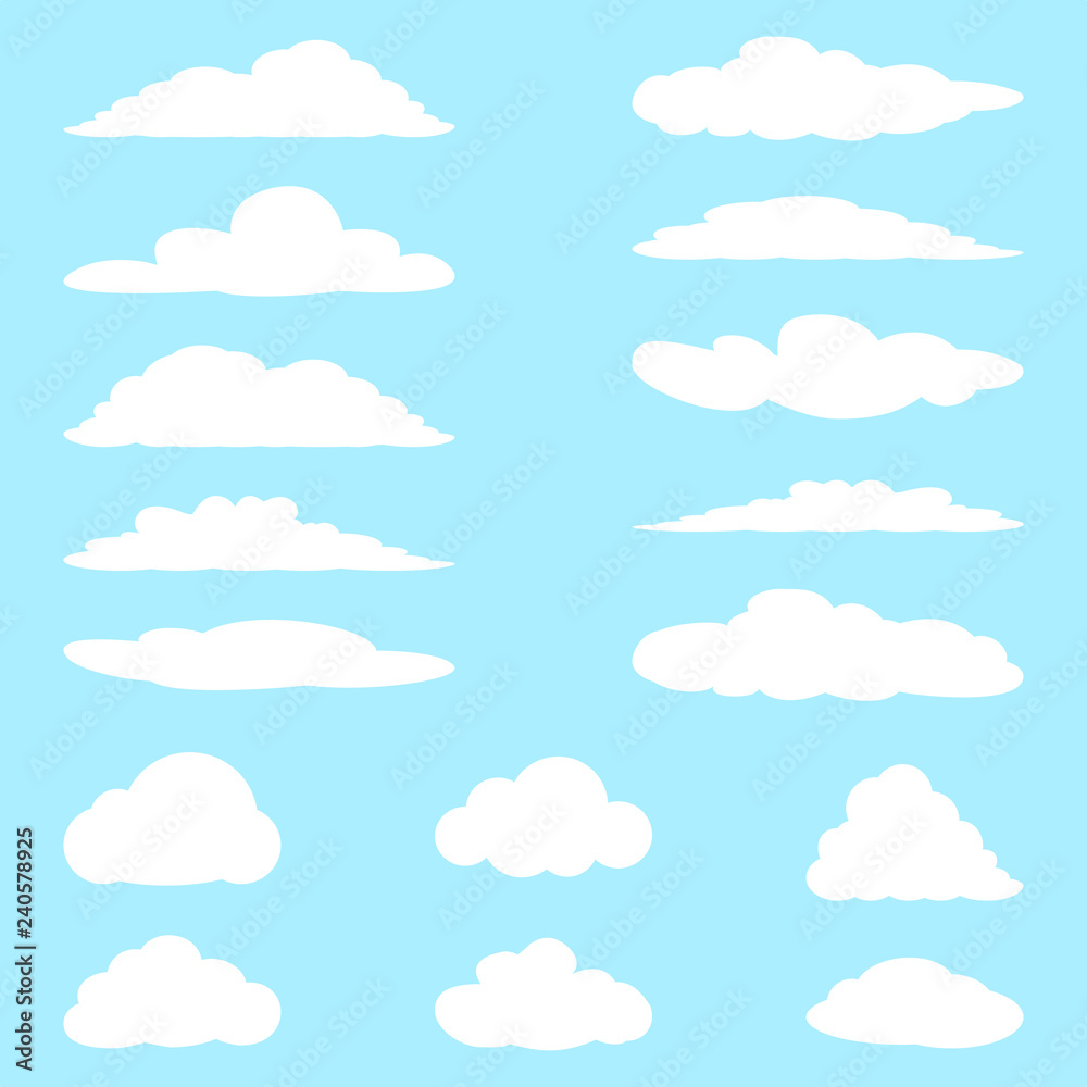 Set of cartoon clouds. Vector illustration. Set of cartoon clouds. Vector illustration.