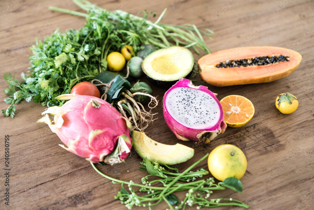 fresh vegetables and fruit on the table fresh vegetables and fruit on the table