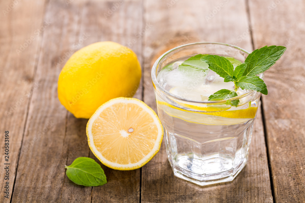 Lemon drink. Fresh lemon and mint Lemon drink. Fresh lemon and mint
