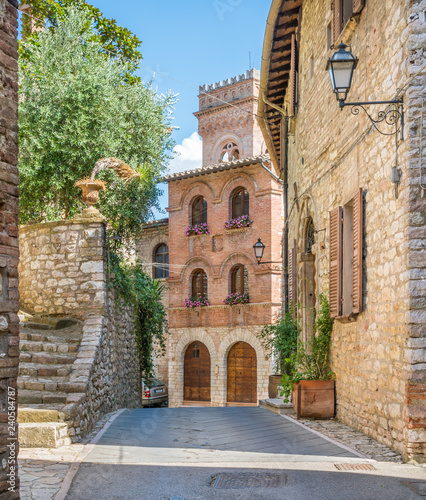 The idyllic village of Corciano  near Perugia  in the Umbria region of Italy.