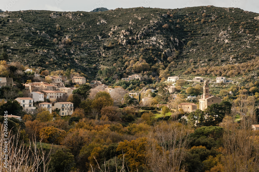 Ancient mountain village of Feliceto in Corsica