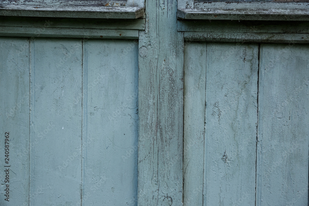 Blue barn wooden wall planking wide texture. Old wood slats rustic shabby background.