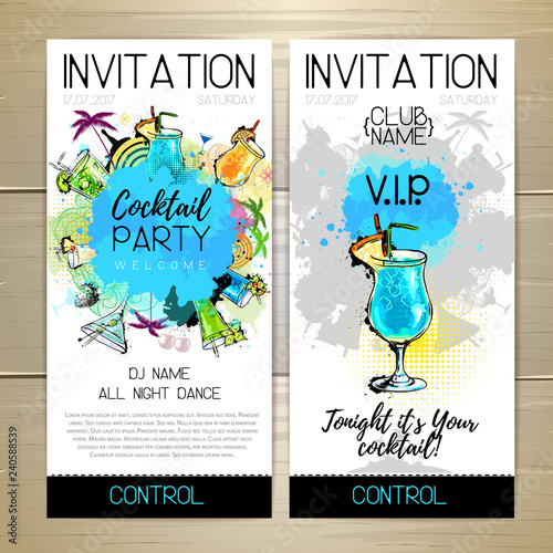 Cocktail party poster. Invitation design. photo