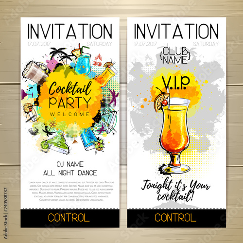 Cocktail party poster. Invitation design.