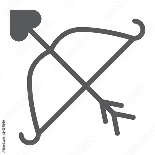 Archer glyph icon, cupid and love, bow and arrow sign, vector graphics, a solid pattern on a white background.