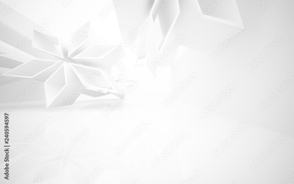 Fototapeta premium Abstract white interior of the future. 3D illustration and rendering
