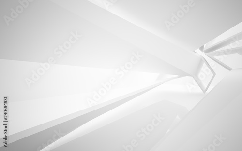 Abstract white interior of the future. 3D illustration and rendering