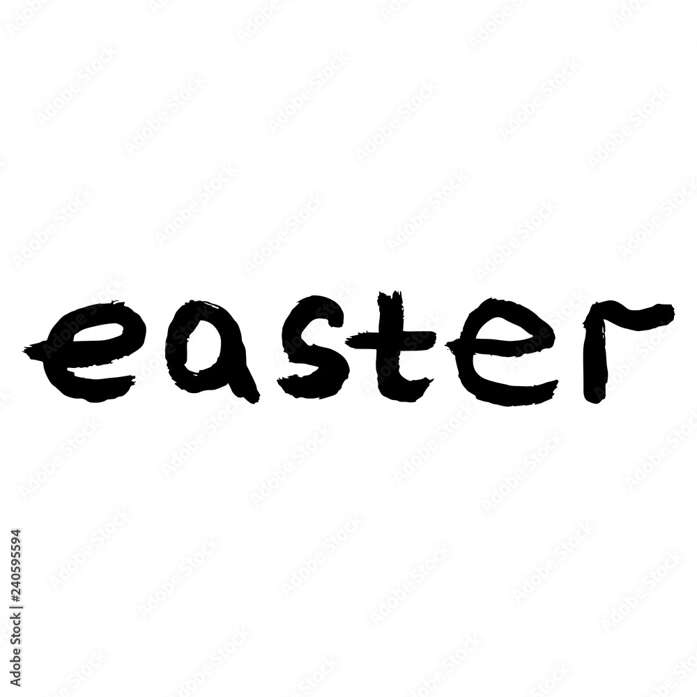 Lettering Easter. Calligraphy word Easter. Handwritten phrase Easter.