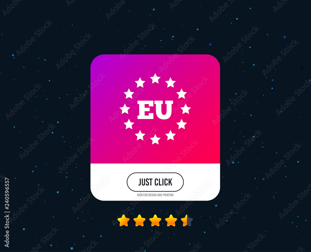 European union icon. EU stars symbol. Web or internet icon design. Rating stars. Just click button. Vector European union icon. EU stars symbol. Web or internet icon design. Rating stars. Just click button. Vector