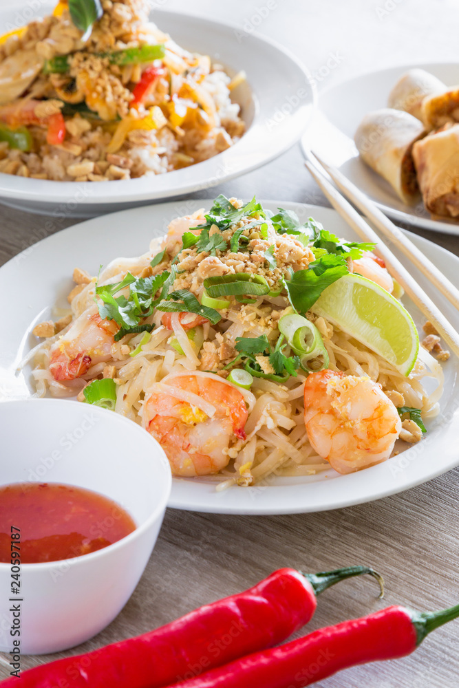 Delicious Asian food, for deliver at home, dinner with family and friends Delicious Asian food, for deliver at home, dinner with family and friends