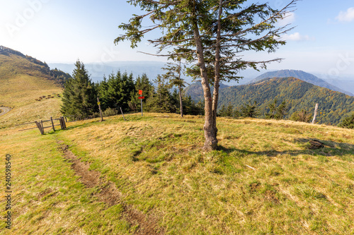 Porezen mountain summit trail landscape view, Slovenia. photo