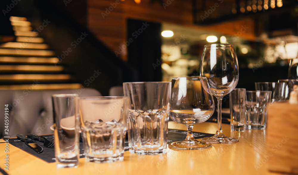 glasses of wine in restaurant