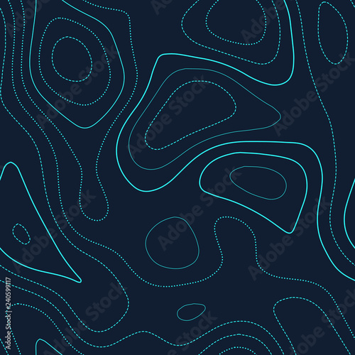 Terrain topography. Admirable topography map. Futuristic seamless design, divine tileable isolines pattern. Vector illustration.