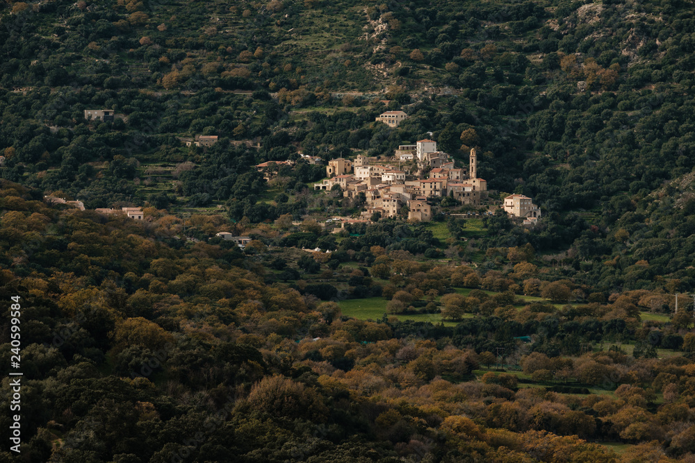 Ancient mountain village of Avapessa in Corsica