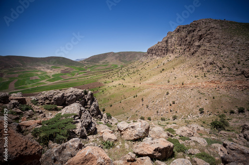 Landscape and nature around Khorramabad County, western Iran. One stop during a roadtrip in Iran. Hiking tours in the mountains and waterfalls. Bisheh, Lorestan Province. photo