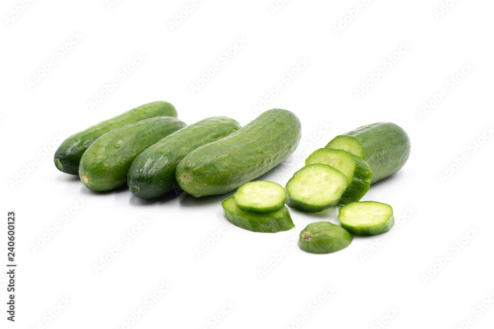 Mini Cucumber isolated on white Mini Cucumber isolated on white