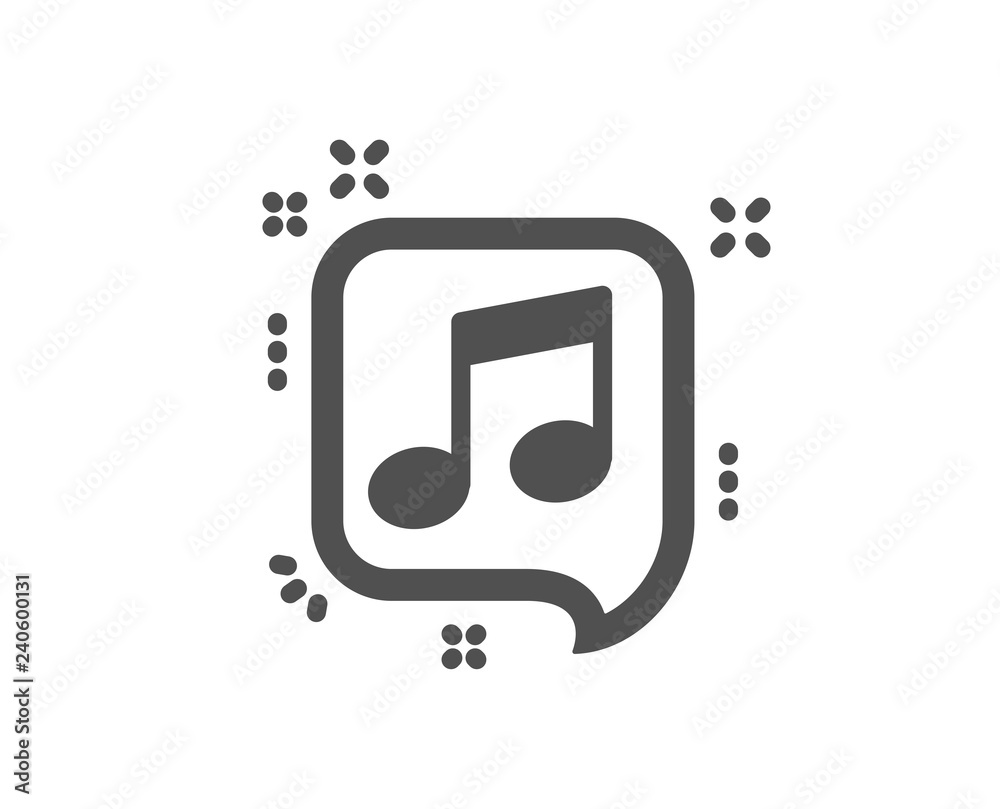 Musical note in speech bubble icon. Music sign. Quality design element. Classic style icon. Vector Musical note in speech bubble icon. Music sign. Quality design element. Classic style icon. Vector