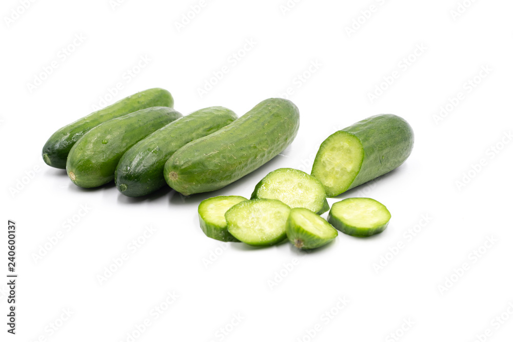 Mini Cucumber isolated on white Mini Cucumber isolated on white