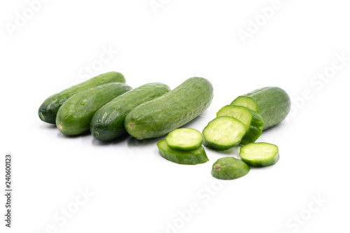 Mini Cucumber isolated on white