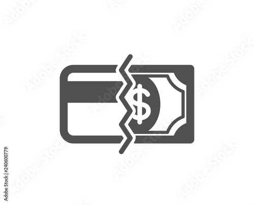 Credit card or cash icon. Payment methods sign. Quality design element. Classic style icon. Vector