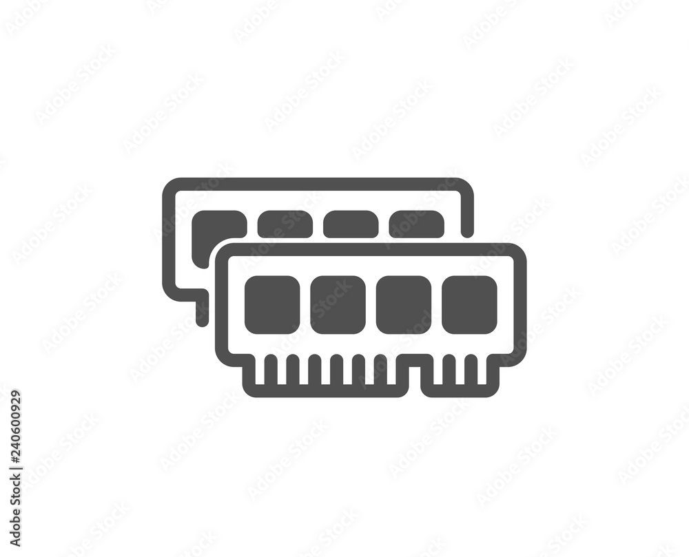 Ram icon. Computer random-access memory component sign. Quality design  element. Classic style icon. Vector Stock Vector | Adobe Stock