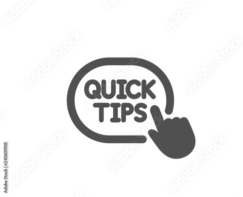 Quick tips click icon. Helpful tricks sign. Quality design element. Classic style icon. Vector